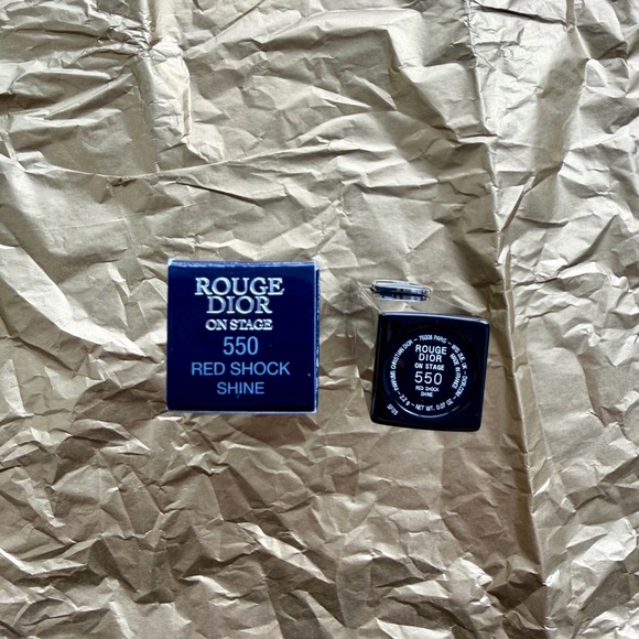 Dior Rouge Dior On Stage Lipstick 550 Red Shock - Navy Case - Picture 2 of 3